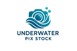 logo para underwater pix stock , imagen para un banco de fotos submarinas 